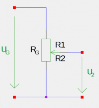 Spannungsteiler mit Potentiometers