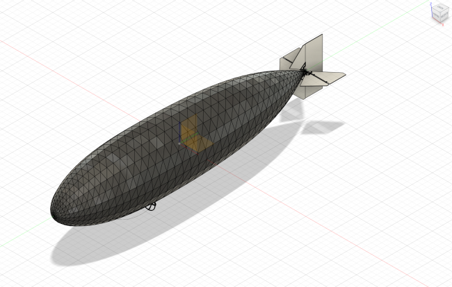 3D-Modell des Zeppelin (Totalansicht)